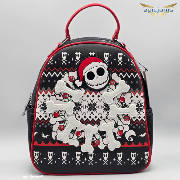 Disney Nightmare Before Christmas Jack Skellington Black Lights-up Mini Backpack - Picture 1 of 7